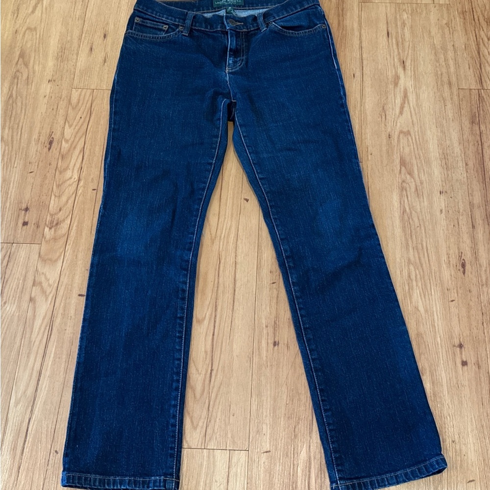 Lauren Ralph Lauren Dark Wash 2P petite Straight Blue Jeans